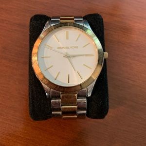 Michael Kors Silver and Gold Metal Watch